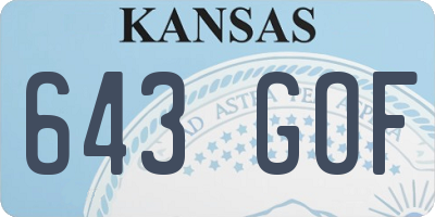 KS license plate 643GOF