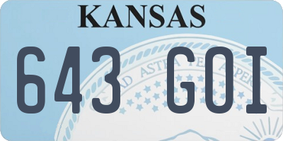 KS license plate 643GOI