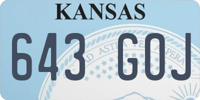 KS license plate 643GOJ