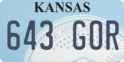 KS license plate 643GOR