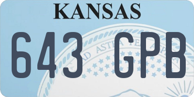 KS license plate 643GPB