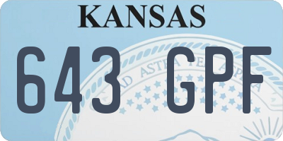 KS license plate 643GPF