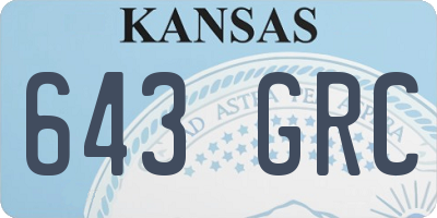 KS license plate 643GRC