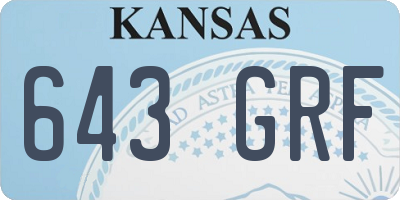 KS license plate 643GRF