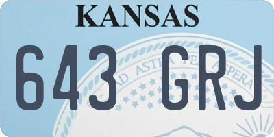 KS license plate 643GRJ