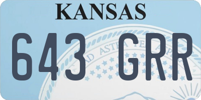 KS license plate 643GRR