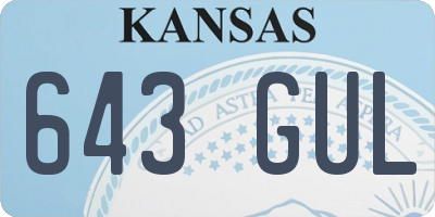 KS license plate 643GUL
