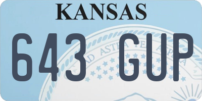 KS license plate 643GUP