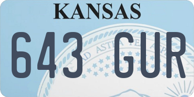 KS license plate 643GUR