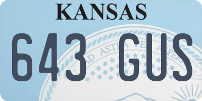 KS license plate 643GUS