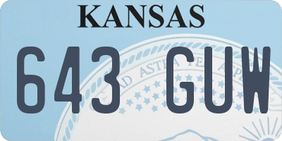 KS license plate 643GUW