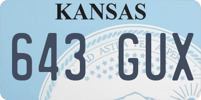 KS license plate 643GUX