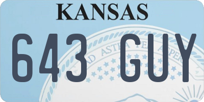 KS license plate 643GUY