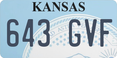 KS license plate 643GVF