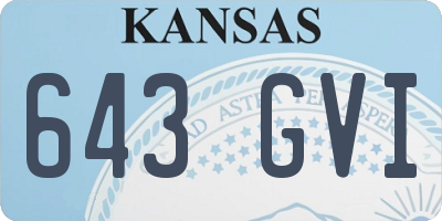 KS license plate 643GVI