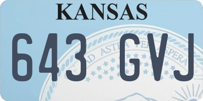 KS license plate 643GVJ