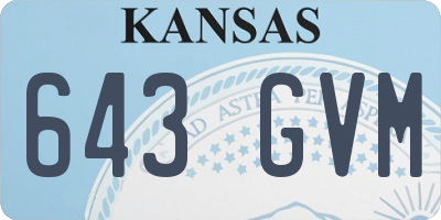 KS license plate 643GVM
