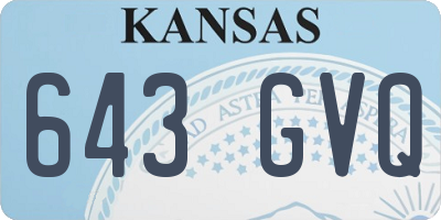 KS license plate 643GVQ