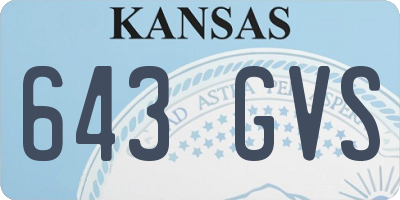 KS license plate 643GVS