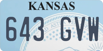 KS license plate 643GVW