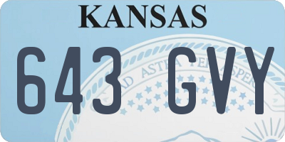 KS license plate 643GVY