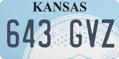 KS license plate 643GVZ