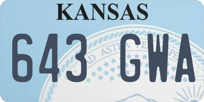 KS license plate 643GWA