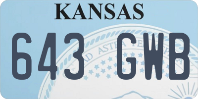 KS license plate 643GWB