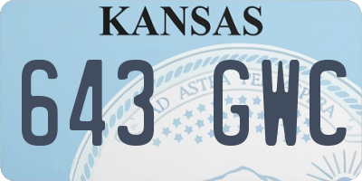 KS license plate 643GWC