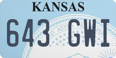 KS license plate 643GWI