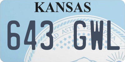 KS license plate 643GWL