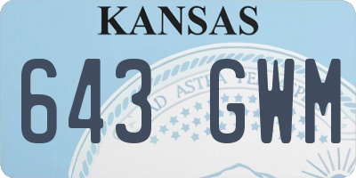 KS license plate 643GWM