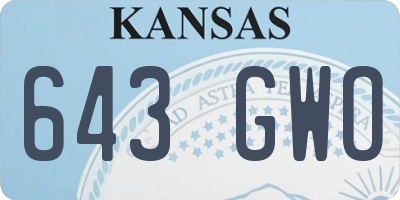 KS license plate 643GWO