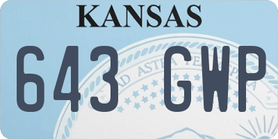 KS license plate 643GWP