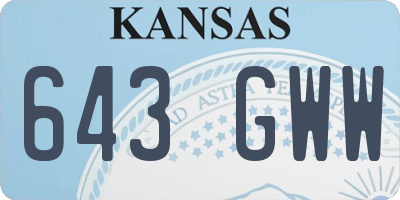 KS license plate 643GWW