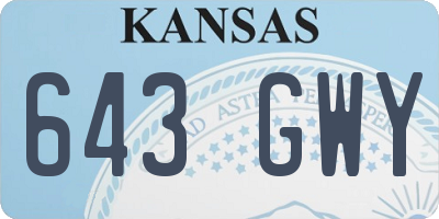 KS license plate 643GWY