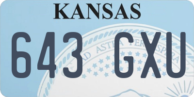 KS license plate 643GXU
