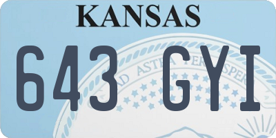 KS license plate 643GYI