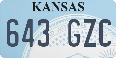 KS license plate 643GZC