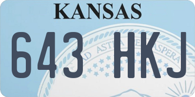 KS license plate 643HKJ