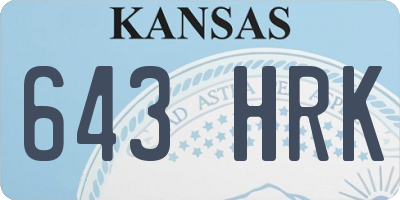 KS license plate 643HRK