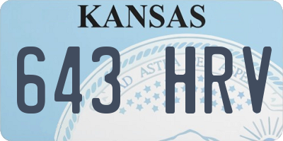 KS license plate 643HRV