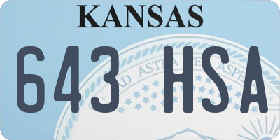 KS license plate 643HSA