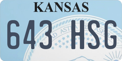 KS license plate 643HSG
