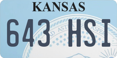 KS license plate 643HSI