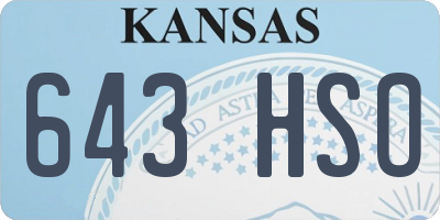 KS license plate 643HSO