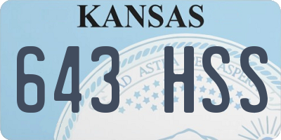 KS license plate 643HSS