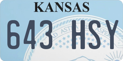 KS license plate 643HSY