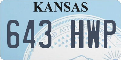 KS license plate 643HWP