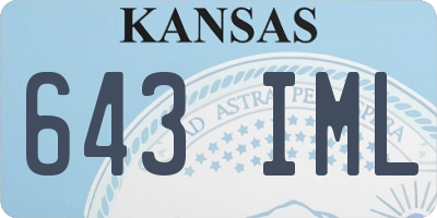 KS license plate 643IML